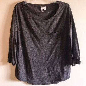 Dark Grey H&M 3/4 Sleeve Top